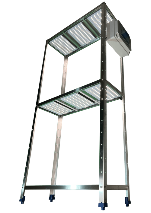 Estantería de laboratorio SpecLED con iluminación LED independiente por nivel y control HMI integrado 4000K